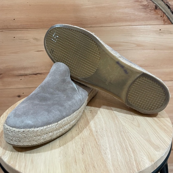 Stuart Weitzman Nugal Slip On Espadrilles in Taupe-Grey Suede Size 9 - Picture 6 of 10